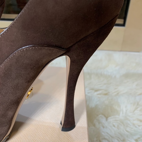 PRADA Suede Ankle Platform Booties - Picture 8 of 16